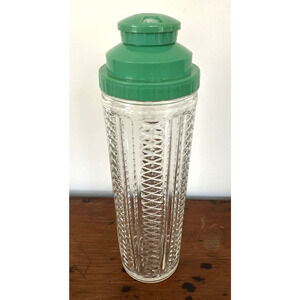 Vintage Medco Dial-A-Drink Jadeite Pressed Glass Cocktail Shaker 12.25" Tall